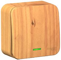 Выключатель с подсветкой накладной Systeme Electric Blanca 1-кл. ясень картинка